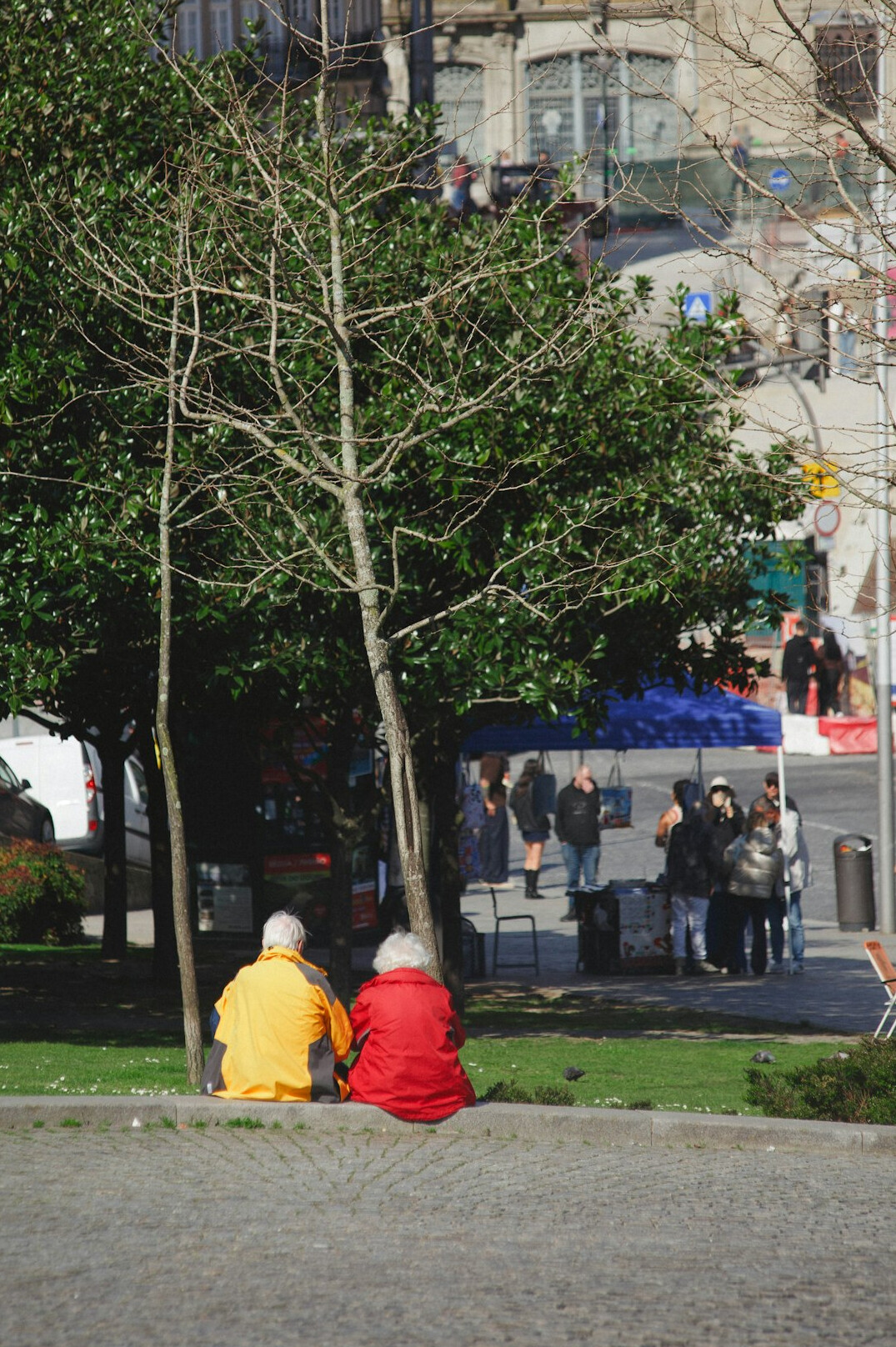 elderly couple in park